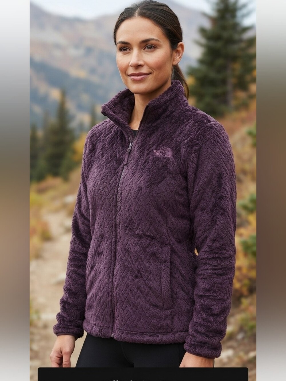 The North Face Deep Purple Osito High Pile Fleece Full Zip Jacket Small EUC